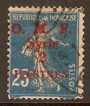 French Military Occ. 1920 2p on 25c Blue. SG37.