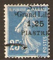 French Mandated Territory 1923 1,25p on 25c Blue. SG102.