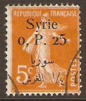 French Mandated Territory 1924 0,p.25 on 5c Orange. SG144.