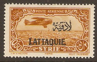 Latakia 1931 0p.50 Yellow - Air series. SG86