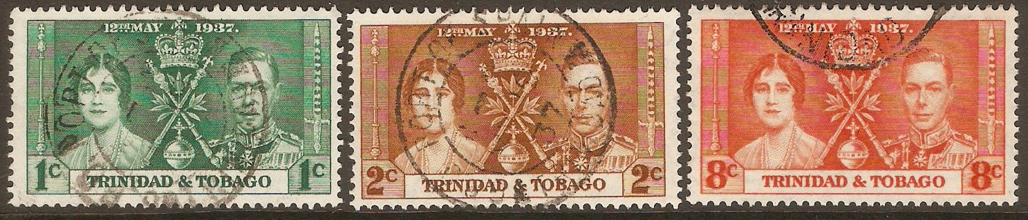 Trinidad & Tobago 1937 Coronation Set. SG243-SG245.