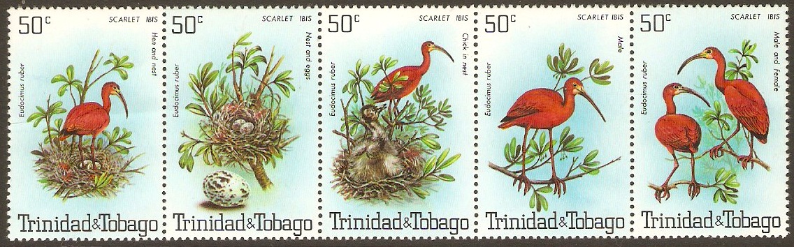 Trinidad & Tobago 1980 Scarlet Ibis Bird Set. SG563-SG567.