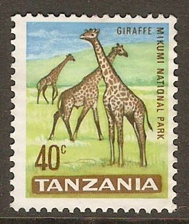 Tanzania 1965 40c Giraffes. SG133.