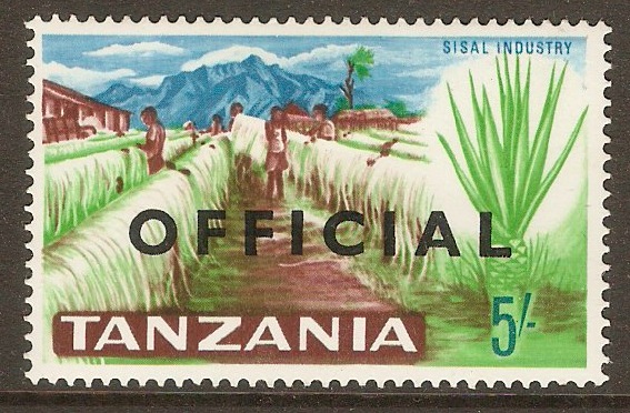 Tanzania 1965 5s Brown, green and blue - Official stamp. SGO16.