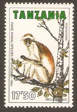 Tanzania 1985 17s.50 Red colobus monkey. SG423.