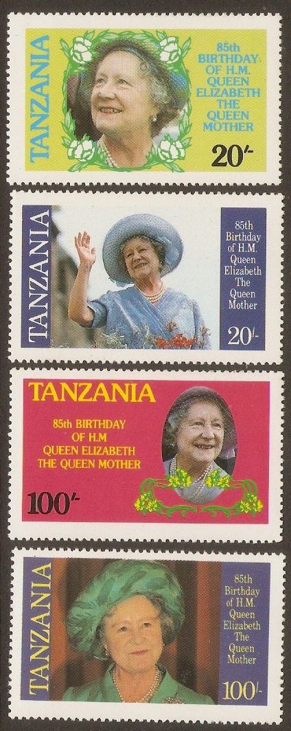 Tanzania 1985 Queen Mother Birthday set. SG425-SG428.
