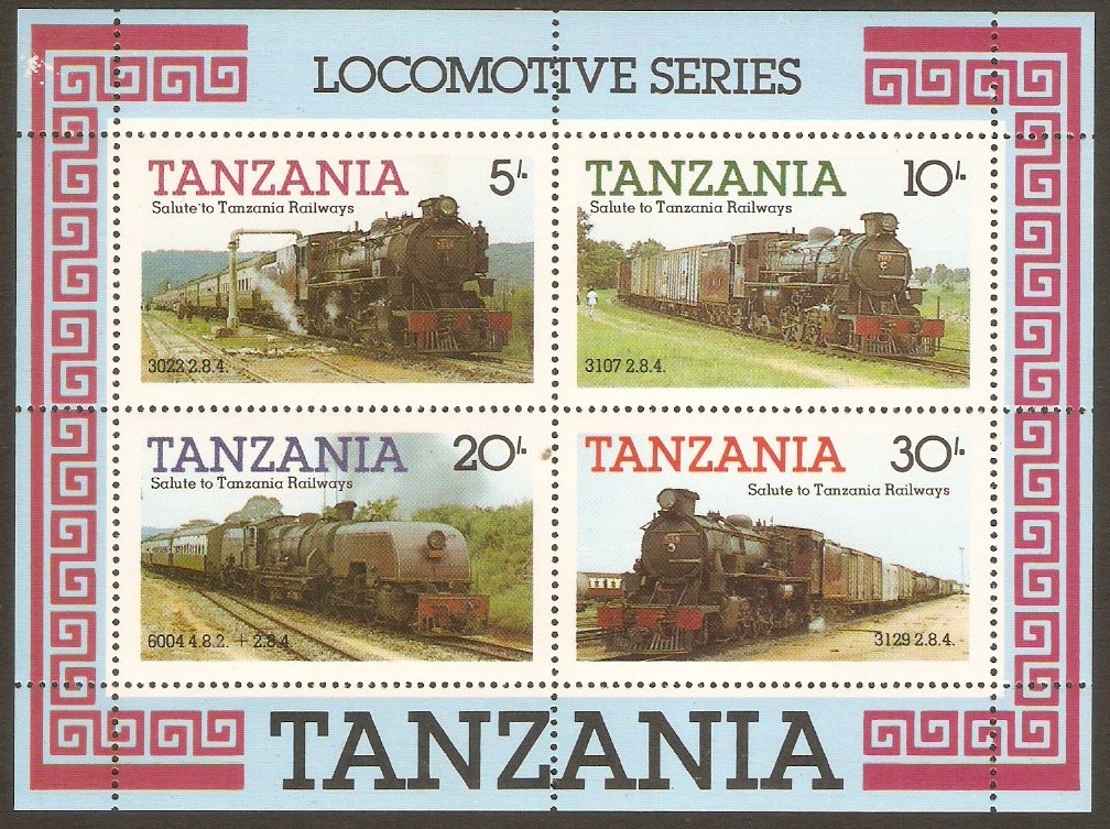 Tanzania 1985 Railway Steam Locomotives sheet. SGMS434.