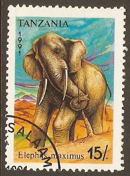 Tanzania 1991 15s Elephants Stamp Series. SG1075.