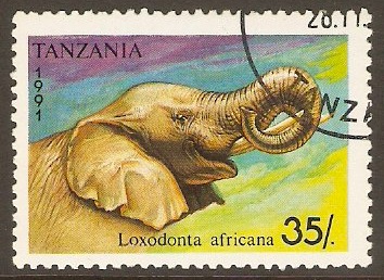Tanzania 1991 35s Elephants Stamp Series. SG1078.