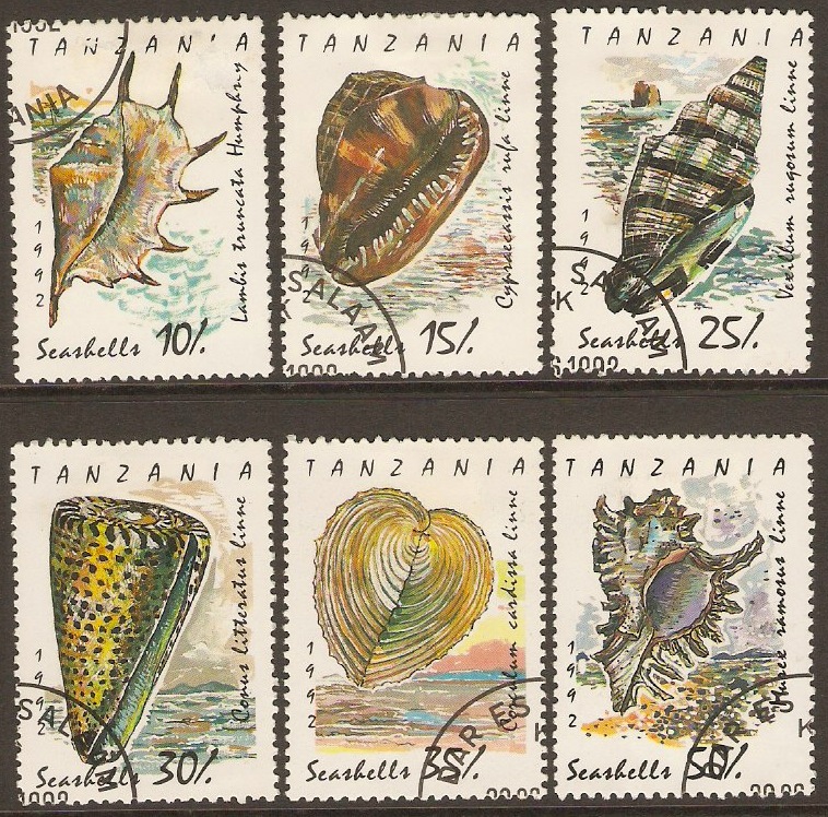 Tanzania 1992 Shells (Low value sequence) Series. SG1301-SG1306.