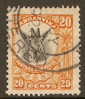 Tanganyika 1922 20c Orange. SG77.