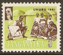 Tanganyika 1961 5c Sepia and light apple-green. SG108.