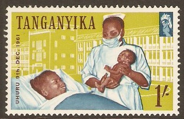 Tanganyika 1961 1s Brown, blue and olive-yellow. SG114.