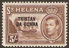 Tristan da Cunha 1952 5s Chocolate. SG11.