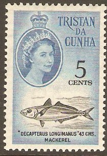 Tristan da Cunha 1961 5c Black and blue. SG49.