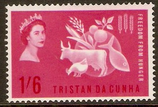 Tristan da Cunha 1963 1s.6d Freedom from Hunger Stamp. SG68.