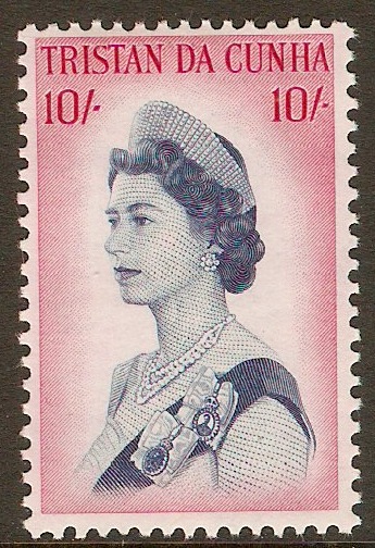 Tristan da Cunha 1965 10s Queen Elizabeth II stamp. SG84a.