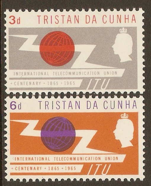 Tristan da Cunha 1965 ITU Stamps set. SG85-SG86.