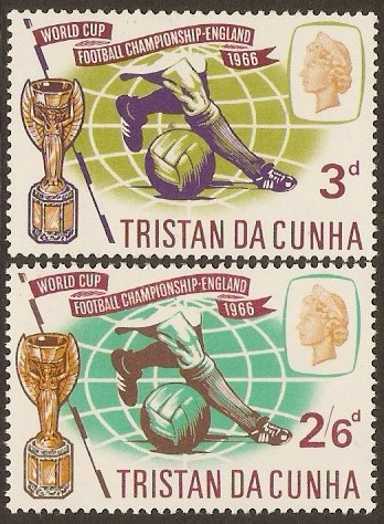 Tristan da Cunha 1966 World Cup Football Set. SG97-SG98.
