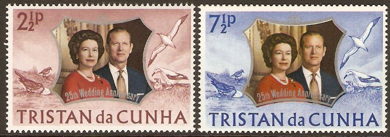 Tristan da Cunha 1972 Silver Wedding Set. SG174-SG175.