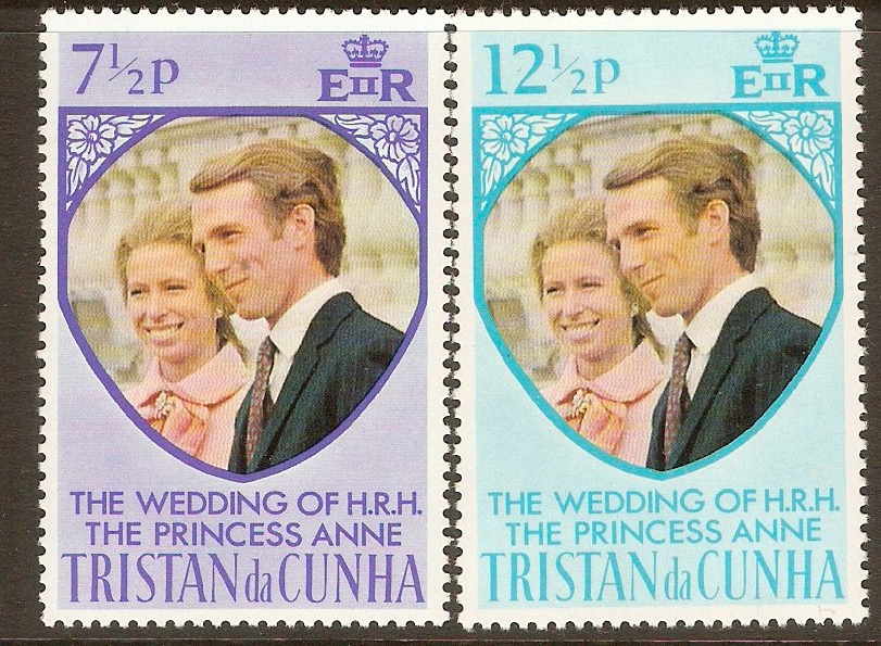 Tristan da Cunha 1973 Royal Wedding Set. SG186-SG187.