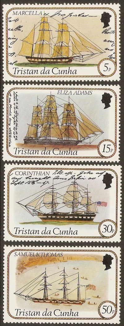 Tristan da Cunha 1982 Sailing Ships Stamp Set. SG323-SG326.