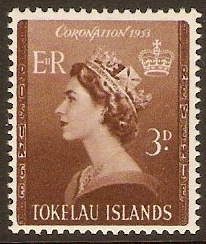 Tokelau Islands 1953 3d Coronation stamp. SG4.
