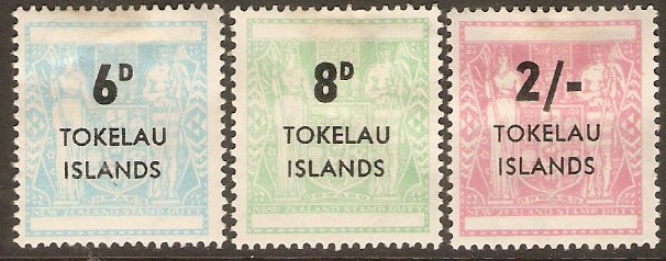 Tokelau Islands 1966 Surcharge set. SG6-SG8.