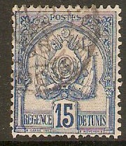 Tunisia 1888 15c Blue on pale blue. SG13.