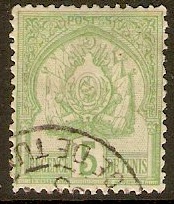 Tunisia 1899 5c Yellow-green. SG22. - Click Image to Close