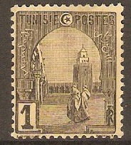 Tunisia 1906 1c Black on yellow. SG30.
