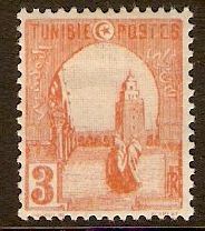 Tunisia 1906 3c Vermilion. SG32.