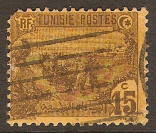 Tunisia 1923 15c Brown on orange. SG105.