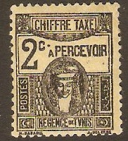 Tunisia 1923 2c Black on yellow Postage Due. SGD101.