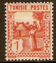 Tunisia 1926 1c Rose-red. SG124.