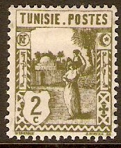 Tunisia 1926 2c Sage-green. SG125.