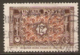 Tunisia 1947 12f Brown-orange and red-brown. SG306c.