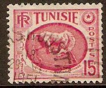Tunisia 1950 15f Carmine. SG341.