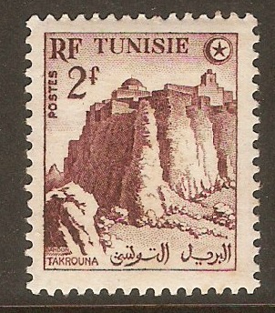 Tunisia 1954 2f Brown-purple. SG372.