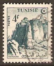 Tunisia 1956 4f Deep turquoise-blue. SG409.