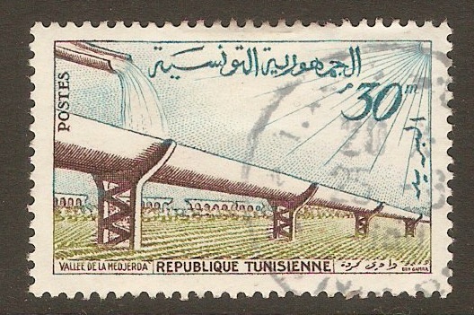 Tunisia 1959 30m Brown, green and turquoise. SG493.