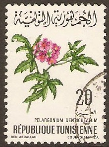 Tunisia 1968 20m Flowers series - Geranium. SG668.