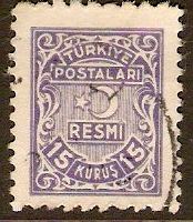 Turkey 1947 15k Violet. SGO1366.