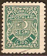 Turkey 1947 1l Green. SGO1370.