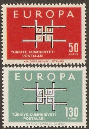 Turkey 1963 Europa Stamps. SG2035-SG2036.
