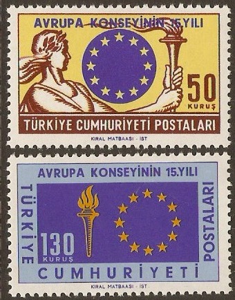 Turkey 1964 Council of Europe Stamps. SG2051-SG2052.