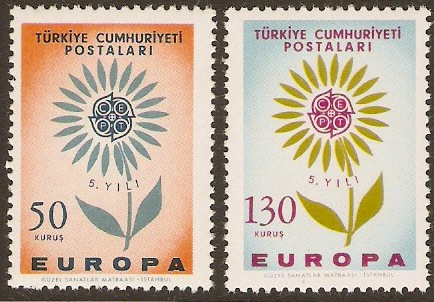 Turkey 1964 Europa Stamps. SG2060-SG2061.