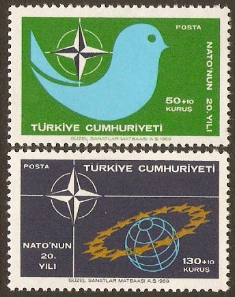 Turkey 1969 NATO Stamps. SG2264-SG2265.