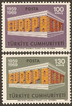 Turkey 1969 Europa Stamps. SG2277-SG2278.