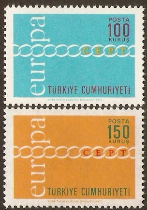 Turkey 1971 Europa Stamps. SG2369-SG2370.
